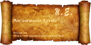 Marienescu Ernő névjegykártya
